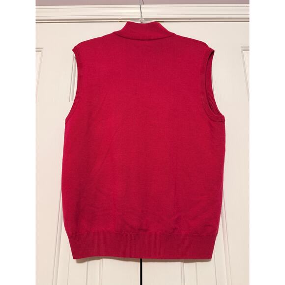 Ralph Lauren Polo Golf 1/4 Zip Sweater Wool Vest, Hot Pink, AAC, Size L - Picture 2 of 5
